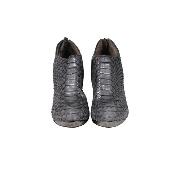 Devi Kroell Womens Ankle Booties US 7 EU 37 Gray Python Snake Skin Boots - Picture 2 of 9